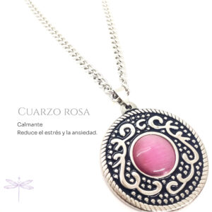 COLGANTE cuarzo rosa CALMANTE Y AMOR