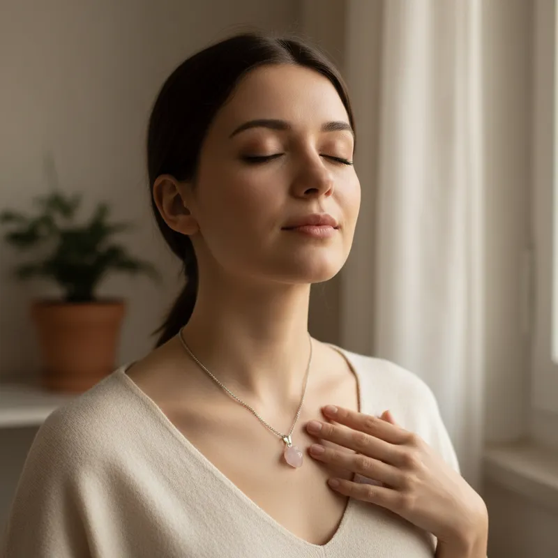 Collar con intención CUARZO ROSA Natural | El Amor que se Ve | Expedición al Ser - Imagen 3