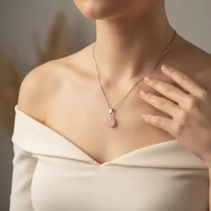 Collar con intención CUARZO ROSA Natural | El Amor que se Ve | Expedición al Ser
